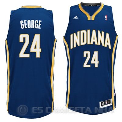 Camiseta George #24 Indiana Pacers Azul - Haga un click en la imagen para cerrar